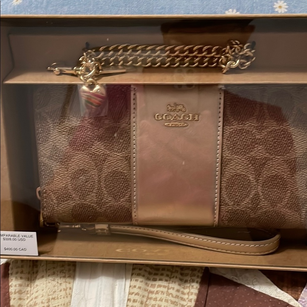 Coach Wristlet with 2 straps/charm